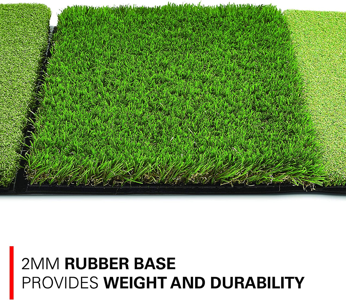Rukket Tri-Turf Portable Golf Hitting Mat for Driving and Chipping Practice with Adjustable Tees and Foam Balls